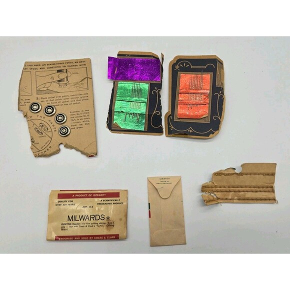 Vintage Sewing Notions Lot 1950s Needles Snap Grip Fastener Hook Eye Loop Singer - Picture 14 of 14